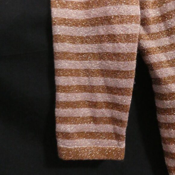 JESSICA | small | Chic Sparkling Beige and Gold Striped Top - Picture 6 of 16